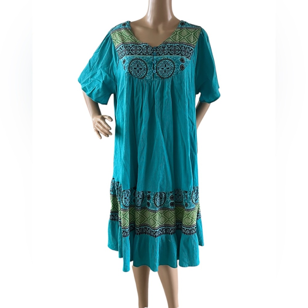 NATIONAL ruffled gauze boho prairie dress